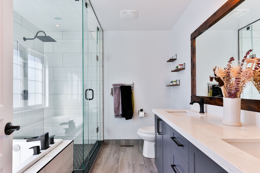 Freshly tiled bathroom with clean grout lines